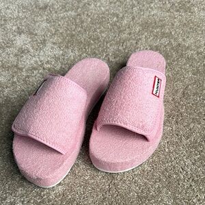 Hunter Pink Terry Cloth Slides 10